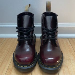 Doc Martens Vegan Ankle Boots - Cherry Red